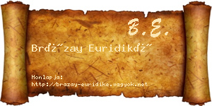 Brázay Euridiké névjegykártya